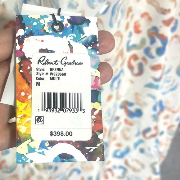 ROBERT GRAHAM BRENNA LEOPARD PRINTED SILK SHIRT DRESS M NWT RETAIL $398 - Picture 3 of 14